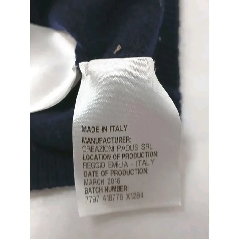 Gucci Sweater Boy Baby 6-9 Month Navy Blue Web Trim Wool Nautical Designer Fancy